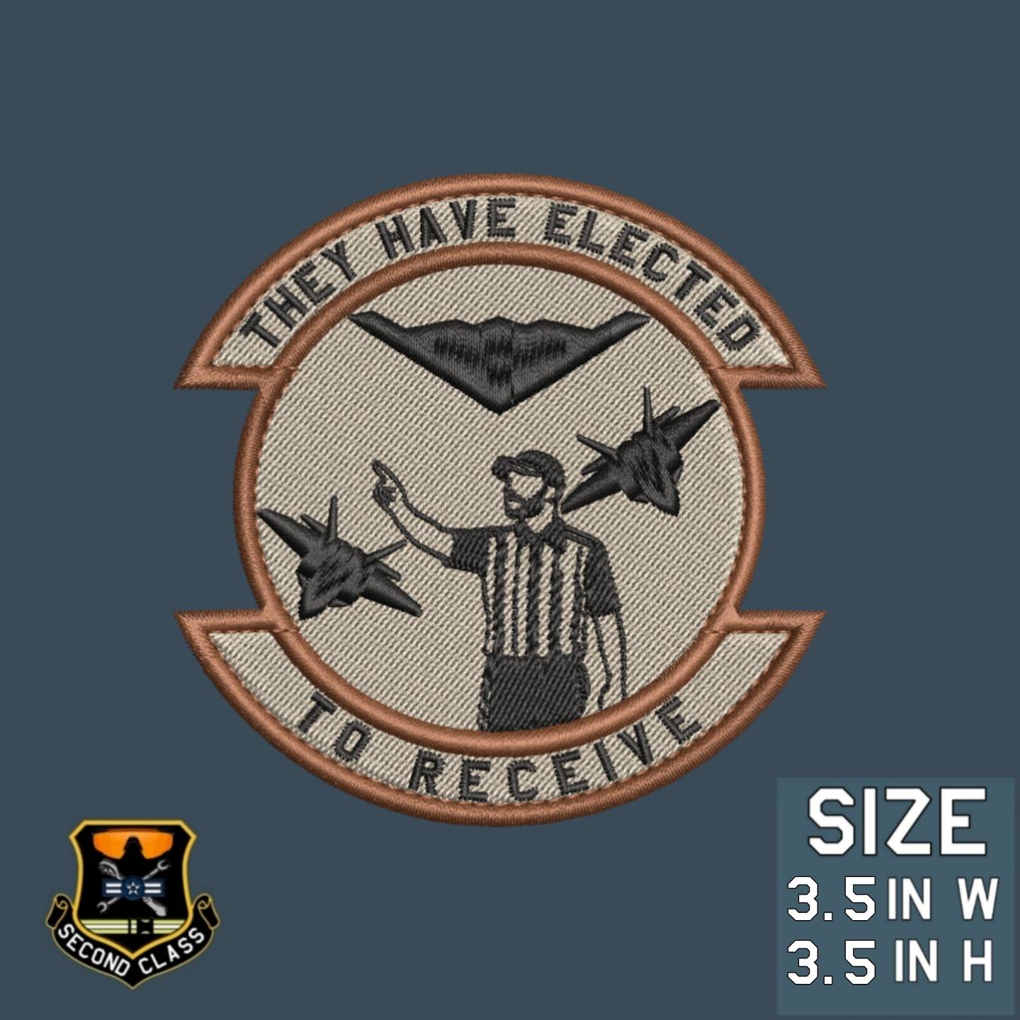 THEY HAVE ELECTED TO RECEIVE Morale Patch (Spice Brown/Blue)